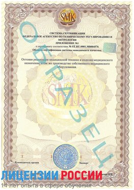 Образец сертификата соответствия (приложение) Бердск Сертификат ISO 13485